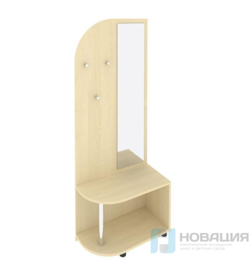 Вешалка с багажницей и зеркалом, Свет (Light)