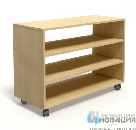 Стеллаж-разделитель на колесах (2 полки)