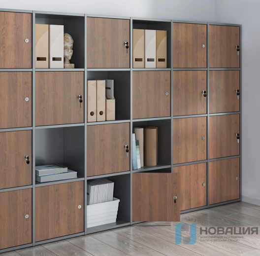 Модульный стеллаж Локер (Locker) 6 секций, 2448х350х1593 мм